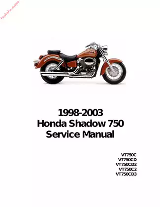 1998-2003 Honda Shadow VT750,  VT750C, VT750CD, VT750CD2, VT750C2, VT750CD3, Deluxe repair manual Preview image 1