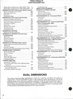 1991-1995 Ford 5640, 6640, 7740, 7840, 8240, 8340 tractor shop manual Preview image 3