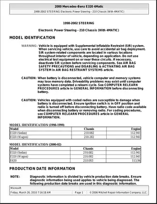 1998-2002 Mercedes-Benz E320 repair manual Preview image 1