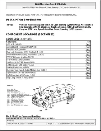1998-2002 Mercedes-Benz E320 repair manual Preview image 2