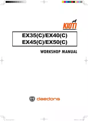 2008-2013 Kioti Daedong EX35, EX40, EX45, EX50 tractor workshop manual Preview image 1
