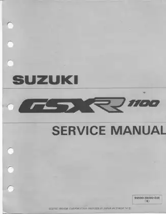 1989-1992 Suzuki GSX-R 1100 service manual Preview image 1