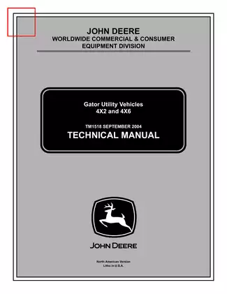 John Deere Gator 4x2, 6x4 Utility Vehicle technical manual Preview image 1
