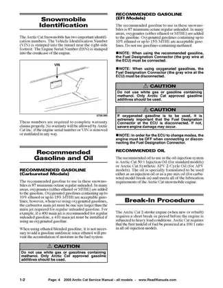 2005 Arctic Cat snowmobile all models service manual Preview image 4