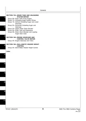 John Deere 9400, 9500, 9600 combine Technical Manual - TM1401, TM1402, TM1545 Preview image 5