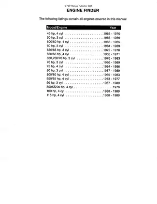 1965-1989 Mercury Mariner outboard motor 45hp to 115 hp service manual Preview image 1