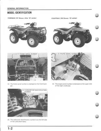 1986-1989 Honda TRX350 Fourtrax, TRX350D Foreman 4x4, 4WD, ATV service manual Preview image 5