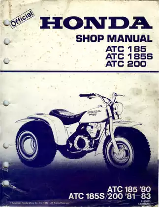 1981-1983 Honda ATC 200, ATC185 ATC185s ATV shop manual Preview image 1