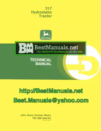John Deere 317 garden tractor repair technical manual Preview image 1