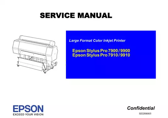 Epson Stylus Pro 7700, 7710, 7900, 7910, 9900, 9910 large format printer manual Preview image 1