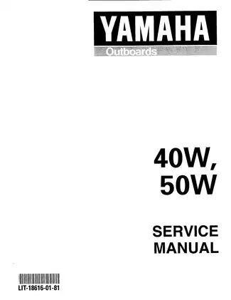 1998-2006 Yamaha 40 W, 50W outboard motor service manual Preview image 1