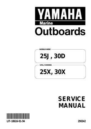 1996-2006 Yamaha 30 hp, 25X, 30X outboard motor service manual