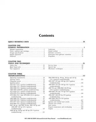 1973-1990 Evinrude Johnson 48 hp - 235 hp outboard motor service manual Preview image 2
