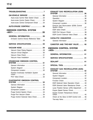 1987-1994 Mitsubishi Delica L300 manual (Engine and Emission Control) Preview image 2