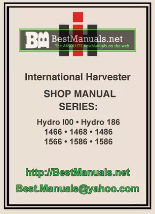 International Harvester 1466, 1468, 1486, 1566, 1586 row-crop tractor manual Preview image 1