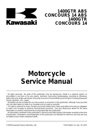 2010-2012 Kawasaki 1400GTR ABS, Concours 14 ABS, 14GTR, Concurs 14 motorcycle service manual Preview image 5