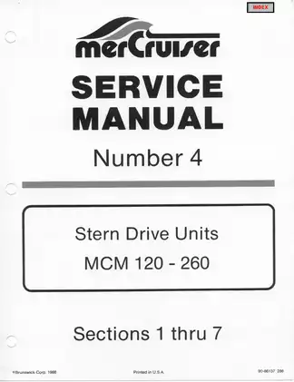 1978-1982 MerCruiser Number 4 Stern Drive Units MCM 120 to 260 service manual Preview image 1