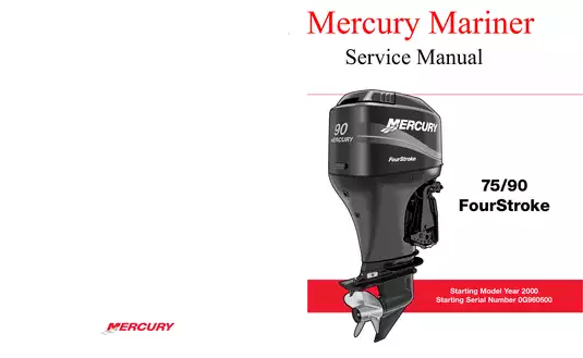 Mercury Mariner 75 hp, 90 hp outboard engine service manual Preview image 1