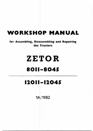 1968-1987 Zetor 8011, 8045, 12011, 12045 tractor workshop manual Preview image 1