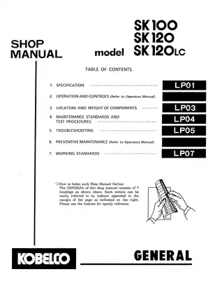 1992-1996 Kobelco SK100, SK120, SK120LC shop manual Preview image 4