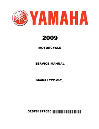2009 Yamaha YW125Y, Zuma 125 scooter service manual Preview image 1
