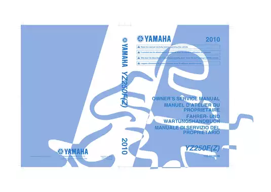 2010 Yamaha YZ250F, YZ250FZ manual Preview image 1
