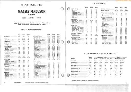 1964-1975 Massey Ferguson MF 135, 150, 165 tractor shop manual Preview image 3