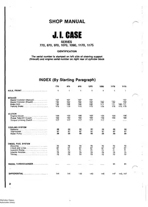 David Brown/Case 770, 870, 970, 1070, 1090, 1170, 1175 tractor shop manual Preview image 2