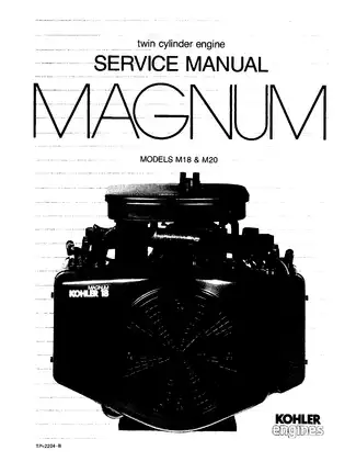 Kohler Magnum M18 & M20 engine service manual Preview image 1