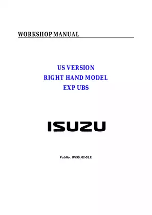 1999-2001 Isuzu Holden Opel Frontera workshop manual Preview image 1