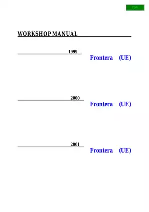 1999-2001 Isuzu Holden Opel Frontera workshop manual Preview image 2