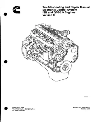 Cummins ISB QSB5.9 engine Electronic Control System Troubleshooting repair manual Preview image 2
