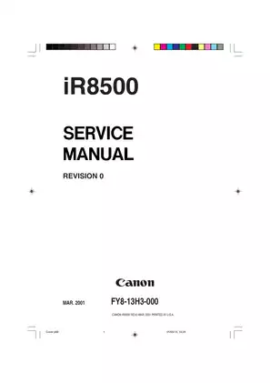 Canon imageRUNNER 8500, iR-8500 multifunction printers/copiers service guide Preview image 1