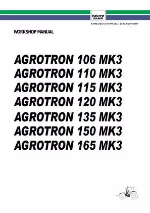 1999-2004 Deutz-Fahr Agrotron 106, 110, 115, 120, 135, 150, 165 MK3 tractor workshop manual Preview image 1