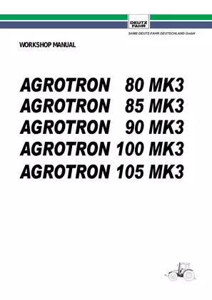 1997-2003 Deutz-Fahr Agrotron 80, 85, 90, 100, 105 MK3 tractor manual Preview image 1