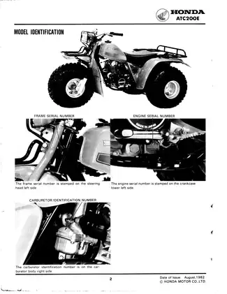 1982-1983 Honda ATC 200E Big Red shop manual Preview image 3