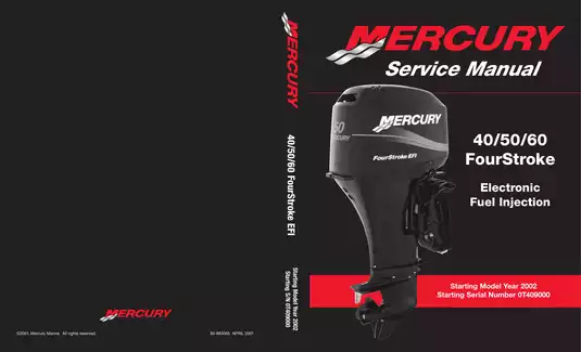 2002-2007 Mercury Mariner 40 hp, 50 hp, 60 hp EFI FourStroke outboard motor service manual Preview image 1