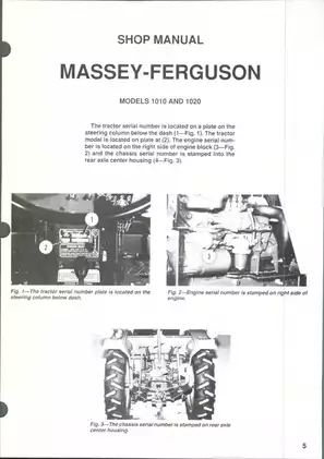 1982-1994 Massey Ferguson MF 1010, MF 1020 tractor shop manual Preview image 1
