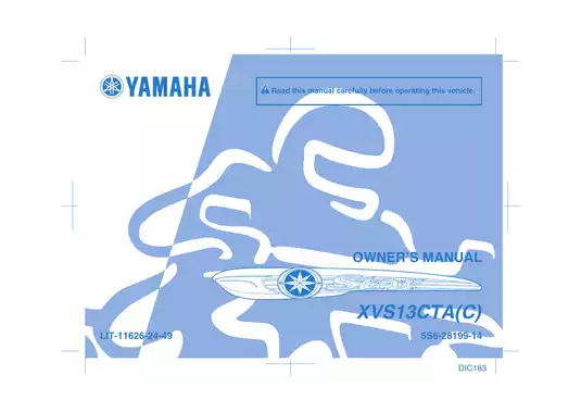 2011-2013 Yamaha V-Star 1300, Star 1300 XVS1300A , VStar 1300 Tourer service manual Preview image 1