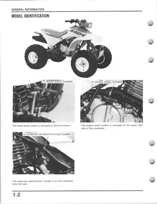 1987-1988 Honda TRX250X sport ATV service manual Preview image 5
