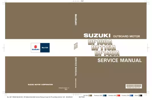 2013-2014 Suzuki DF100A, DF115A, DF140A outboard motor service manual Preview image 1