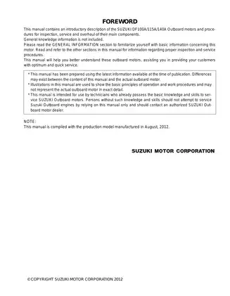 Suzuki DF100A/115A/140A Outboard Motor Service Manual Preview image 3