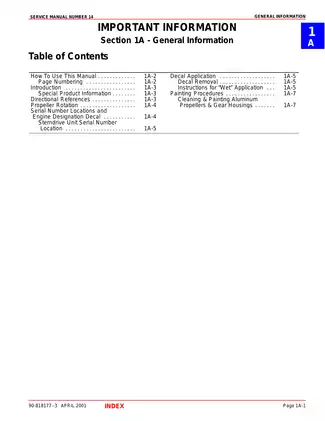 1991-2001 Mercury MerCruiser Sterndrive Alpha One Generation II Number 14 service manual Preview image 3