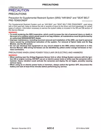 2014 Nissan Altima Accelerator Control System manual Preview image 2