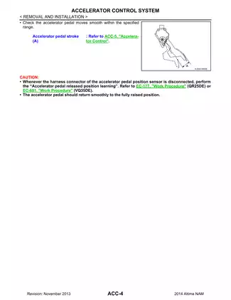 2014 Nissan Altima Accelerator Control System manual Preview image 4
