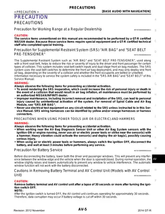 2013 Nissan GTR factory service manual Preview image 5