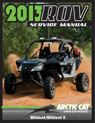 2013 Arctic Cat Wildcat, Wildcat X UTV manual Preview image 1