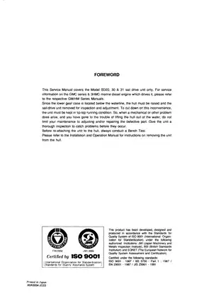 Yanmar SD20, SD30 & SD31 Sail Drive Unit Service Manual Preview image 3