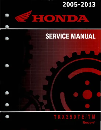 Preview: 2005–2013 Honda TRX250TM, TRX250TE Service & Repair Manual (P/N 61LW030)
