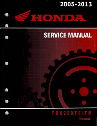 2005-2013 Honda Recon 250, TRX250TE, TRX250TM ATV service manual Preview image 1